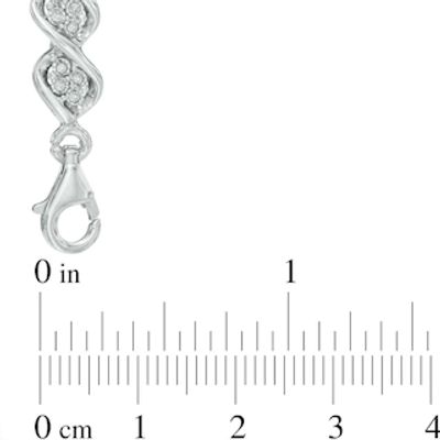 0.50 CT. T.W. Diamond Cascading Four Stone Bracelet in Sterling Silver - 7.5"|Peoples Jewellers