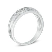 Men's 0.23 CT. T.W. Diamond Wedding Band in 10K White Gold|Peoples Jewellers