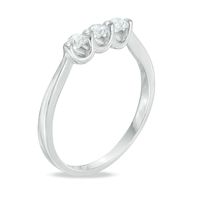 0.21 CT. T.W. Canadian Certified Diamond Three Stone Engagement Ring in 14K White Gold (I/I2)|Peoples Jewellers