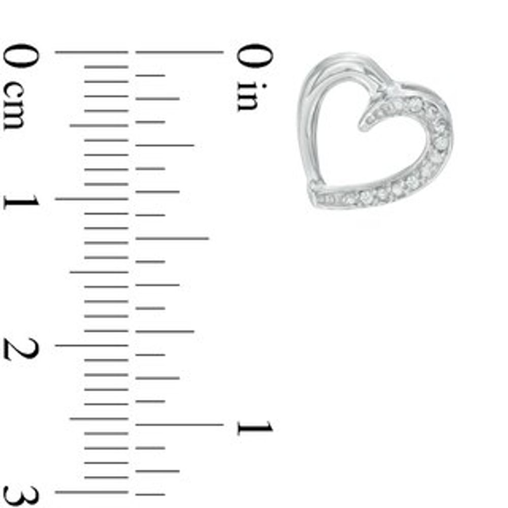 Diamond Accent Heart Stud Earrings in Sterling Silver|Peoples Jewellers