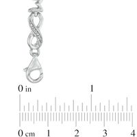 Diamond Accent Alternating "MOM" Infinity Link Bracelet in Sterling Silver - 7.5"|Peoples Jewellers