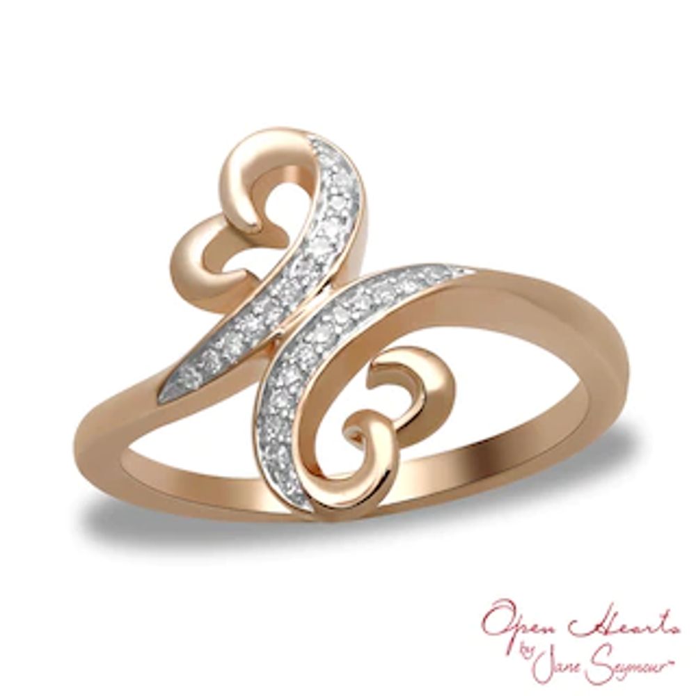 Open Hearts by Jane Seymour™ Diamond Accent Looping Ring in 10K Rose Gold|Peoples Jewellers