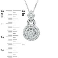 0.45 CT. T.W. Diamond Cluster Doorknocker Pendant in 10K White Gold|Peoples Jewellers