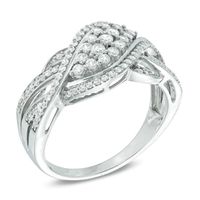 0.45 CT. T.W. Diamond Thick Wave Ring in 10K White Gold|Peoples Jewellers