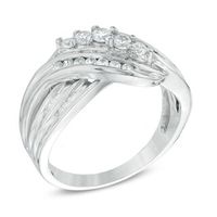 0.45 CT. T.W. Diamond Fashion Overlay Ring in Sterling Silver|Peoples Jewellers