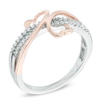 0.15 CT. T.W. Diamond Mirrored Hearts Promise Ring in 10K Two-Tone Gold|Peoples Jewellers