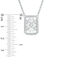 0.15 CT. T.W. Diamond Vintage-Style Filigree Necklace in Sterling Silver - 17"|Peoples Jewellers