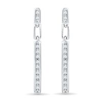 0.18 CT. T.W. Diamond Stick Drop Earrings in Sterling Silver|Peoples Jewellers