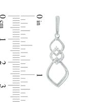 0.09 CT. T.W. Diamond Three Tier Drop Earrings in Sterling Silver|Peoples Jewellers