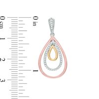 0.23 CT. T.W. Diamond Triple Teardrop Earrings in 10K Tri-Tone Gold|Peoples Jewellers