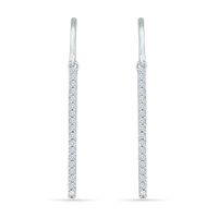 0.23 CT. T.W. Diamond Stick Drop Earrings in 10K White Gold|Peoples Jewellers