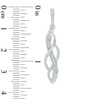 0.09 CT. T.W. Diamond Loose Braid Drop Earrings in Sterling Silver|Peoples Jewellers