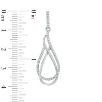 0.30 CT. T.W. Diamond Double Teardrop Earrings in Sterling Silver|Peoples Jewellers