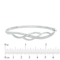 0.09 CT. T.W. Diamond Infinity-Style Overlay Bangle in Sterling Silver|Peoples Jewellers