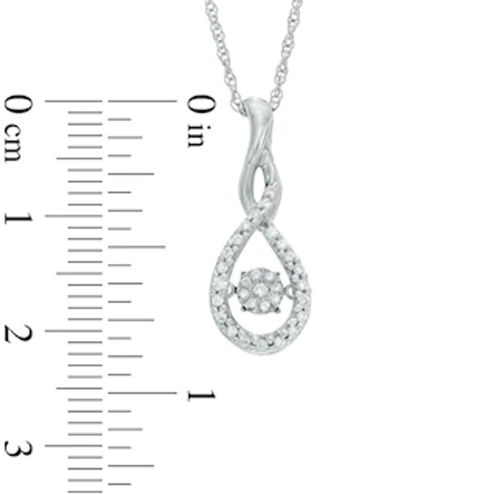 0.15 CT. T.W. Diamond Twist Teardrop Pendant in Sterling Silver|Peoples Jewellers