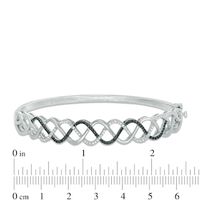 0.45 CT. T.W. Enhanced Black and White Diamond Braid Bangle in Sterling Silver|Peoples Jewellers
