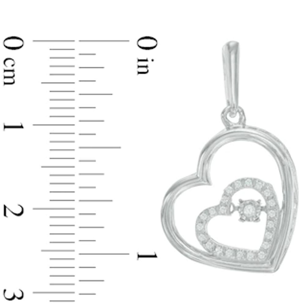 Unstoppable Love™ 0.18 CT. T.W. Diamond Tilted Heart Drop Earrings in Sterling Silver|Peoples Jewellers