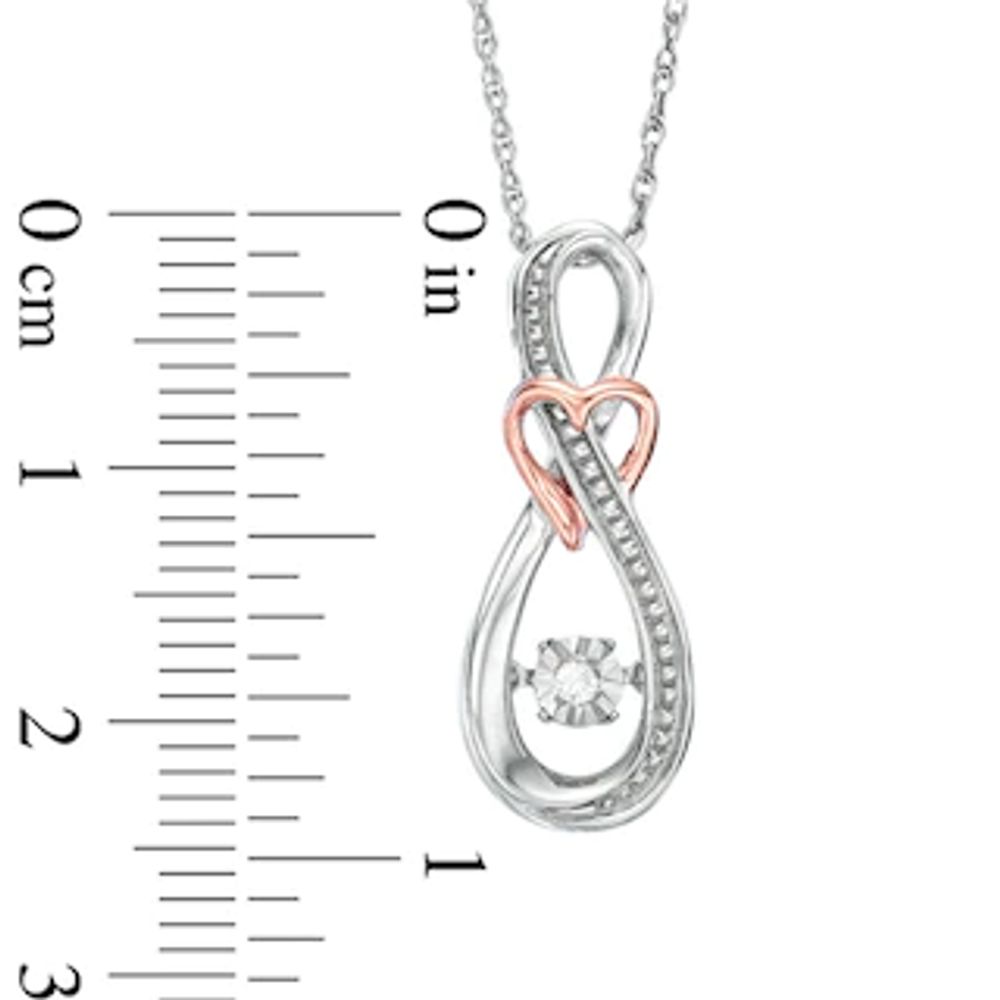 Unstoppable Love™ Diamond Accent Infinity with Heart Pendant in Sterling Silver and 10K Rose Gold|Peoples Jewellers