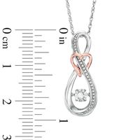 Unstoppable Love™ Diamond Accent Infinity with Heart Pendant in Sterling Silver and 10K Rose Gold|Peoples Jewellers