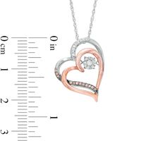 Unstoppable Love™ 0.09 CT. T.W. Champagne and White Diamond Tilted Heart Pendant in 10K Two-Tone Gold|Peoples Jewellers