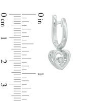 Unstoppable Love™ 0.04 CT. T. W. Diamond Hoop with Heart Drop Earrings in 10K White Gold|Peoples Jewellers