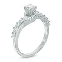 CT. T.W. Diamond Swirl Engagement Ring in 10K White Gold|Peoples Jewellers