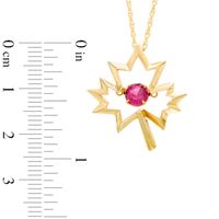 Unstoppable Love™ 5.0mm Lab-Created Ruby Maple Leaf Pendant in Sterling Silver with 14K Gold Plate|Peoples Jewellers