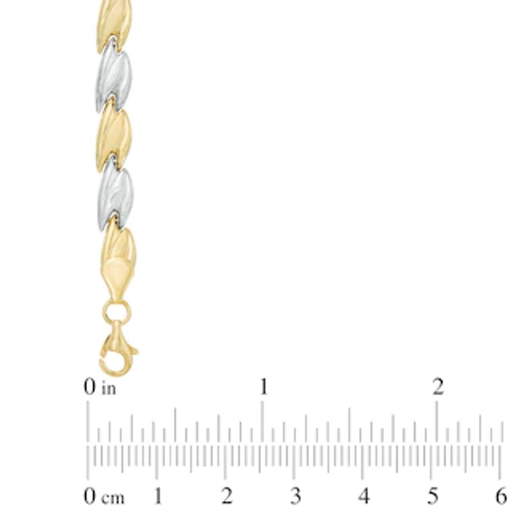 Twist Stampato Bracelet in 10K Two-Tone Gold - 7.25"|Peoples Jewellers