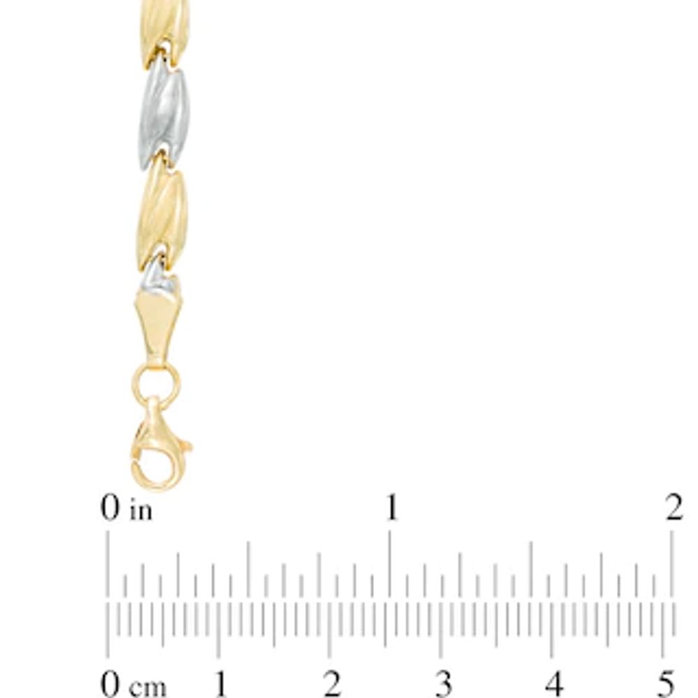 Graduated Twist Stampato Necklace in 10K Two-Tone Gold - 17"|Peoples Jewellers