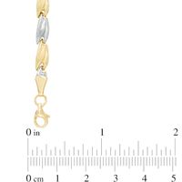 Graduated Twist Stampato Necklace in 10K Two-Tone Gold - 17"|Peoples Jewellers