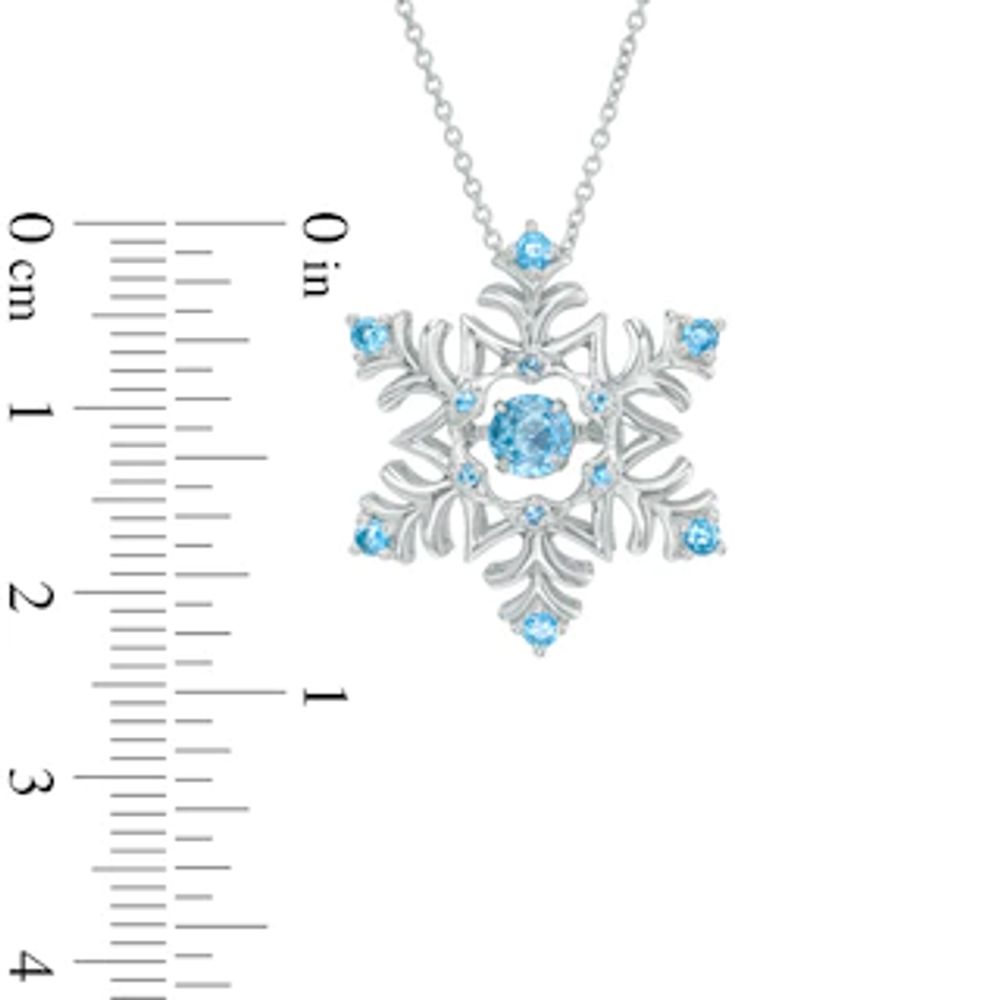 Unstoppable Love™ 4.5mm Blue Topaz Snowflake Pendant in Sterling Silver|Peoples Jewellers