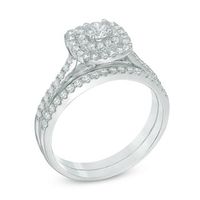 0.75 CT. T.W. Diamond Double Frame Bridal Set in 10K White Gold|Peoples Jewellers