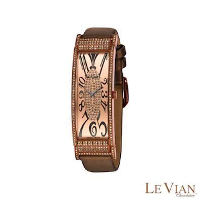 Ladies' Le Vian Chocolate Diamonds® 2.14 CT. T.W. Diamond Deco Estate Watch with Brown Dial (Model: ZAG 194)|Peoples Jewellers