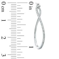 Diamond Accent Curved Hoop Earrings in Sterling Silver|Peoples Jewellers