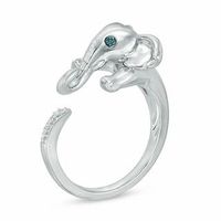 0.04 CT. T.W. Enhanced Blue and White Diamond Elephant Ring in Sterling Silver|Peoples Jewellers