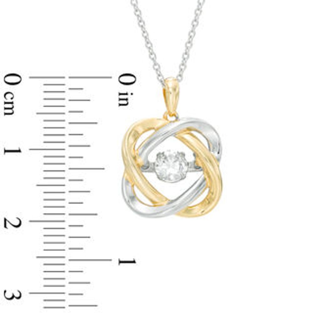 Unstoppable Love™ 4.5mm Lab-Created White Sapphire Orbit Pendant in Sterling Silver and 14K Gold Plate|Peoples Jewellers