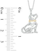 Unstoppable Love™ 4.0mm Heart-Shaped Lab-Created White Sapphire Dog Pendant in Sterling Silver and 14K Gold Plate|Peoples Jewellers