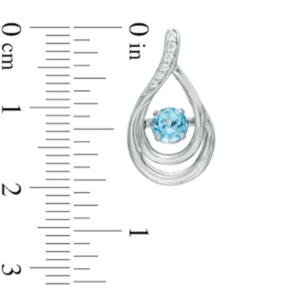 Unstoppable Love™ 4.5mm Swiss Blue Topaz and Lab-Created White Sapphire Teardrop Earrings in Sterling Silver|Peoples Jewellers