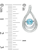 Unstoppable Love™ 4.5mm Swiss Blue Topaz and Lab-Created White Sapphire Teardrop Earrings in Sterling Silver|Peoples Jewellers