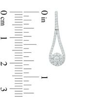 0.50 CT. T.W. Multi-Diamond Open Teardrop-Shaped Frame with Flower Drop Earrings in 10K White Gold|Peoples Jewellers