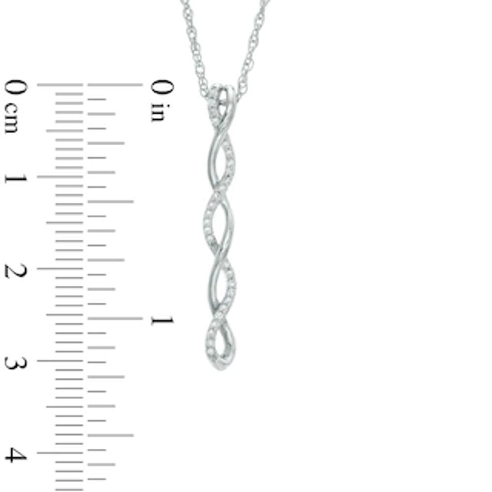 0.09 CT. T.W. Diamond Linear Twist Pendant in Sterling Silver|Peoples Jewellers