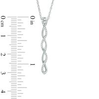 0.09 CT. T.W. Diamond Linear Twist Pendant in Sterling Silver|Peoples Jewellers