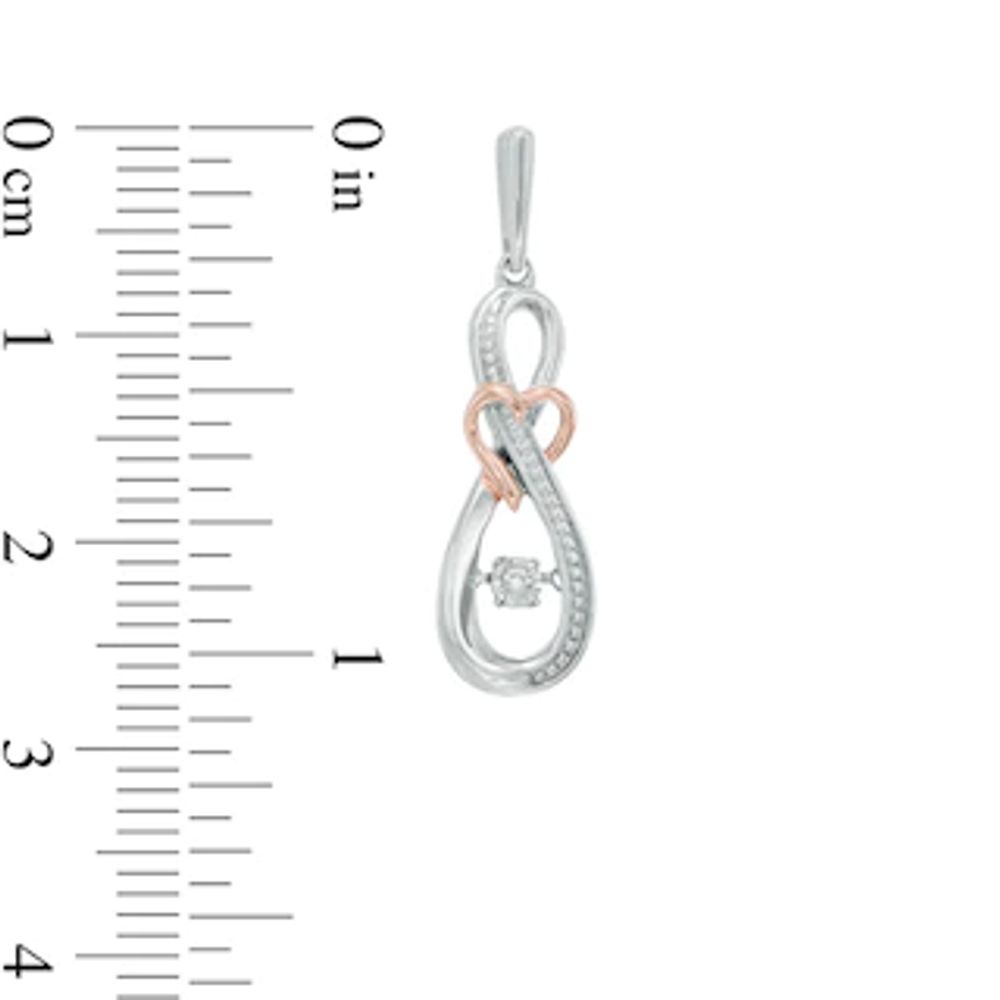 Unstoppable Love™ Diamond Accent Infinity Heart Drop Earrings in Sterling Silver and 10K Rose Gold|Peoples Jewellers