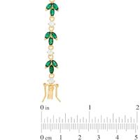 Marquise Lab-Created Green Quartz and White Sapphire Flower Bracelet in Sterling Silver with 18K Gold Plate - 7.25"|Peoples Jewellers