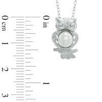 5.5-6.0mm Freshwater Cultured Pearl Owl Pendant in Sterling Silver|Peoples Jewellers