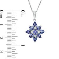 Multi-Shaped Tanzanite and Diamond Accent Star Cluster Pendant in 10K White Gold|Peoples Jewellers