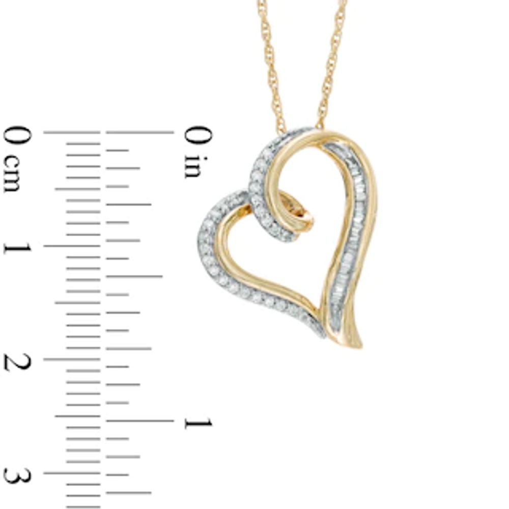 0.15 CT. T.W. Diamond Tilted Looping Heart Pendant in 10K Gold|Peoples Jewellers