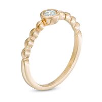 0.15 CT. Diamond Solitaire Scallop Shank Promise Ring in 10K Gold|Peoples Jewellers