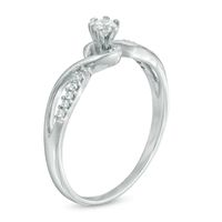 0.15 CT. T.W. Diamond Bypass Swirl Promise Ring in Sterling Silver|Peoples Jewellers