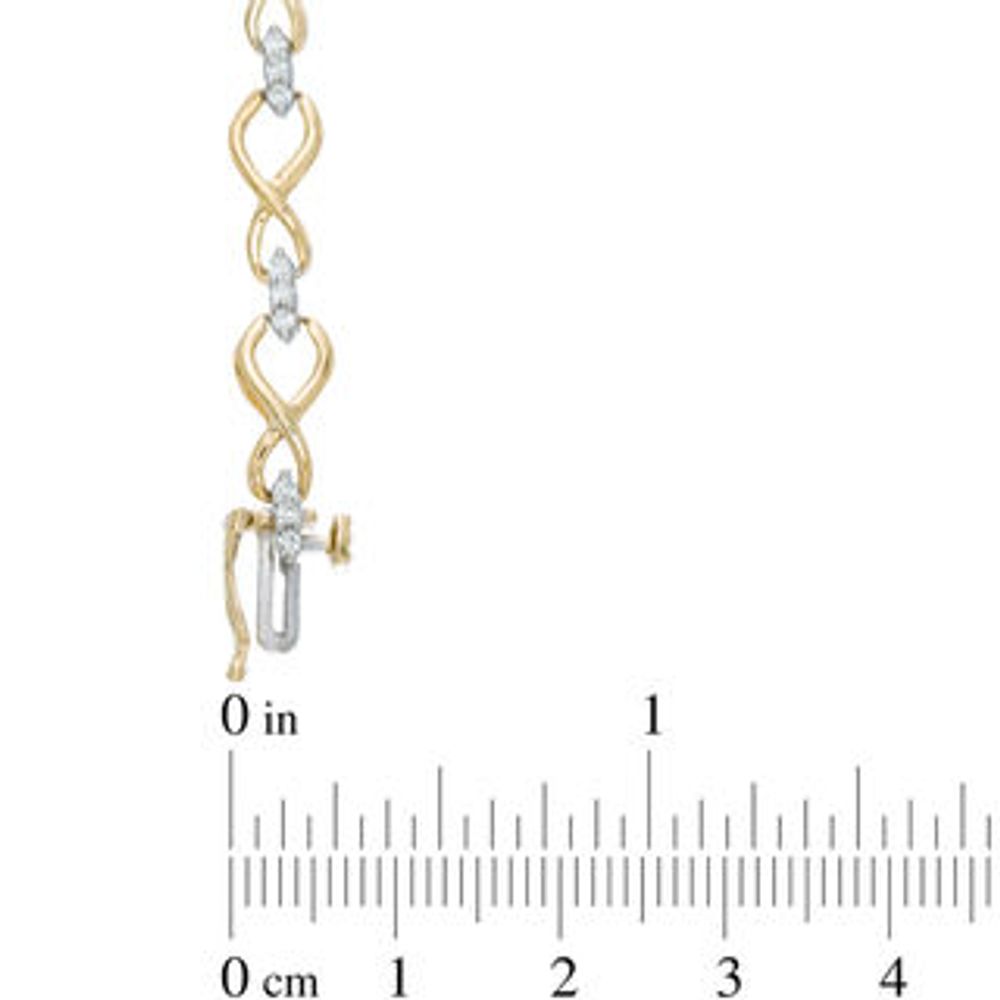 0.45 CT. T.W. Diamond Infinity Loop Bracelet in 10K Gold - 7.25"|Peoples Jewellers